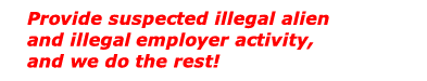 Report Illegal Aliens and Employers Heading